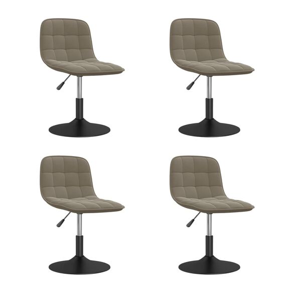 vidaXL Eetkamerstoelen draaibaar 4 st fluweel lichtgrijs
