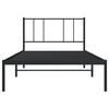 vidaXL Bedframe met hoofdbord metaal zwart 90x190 cm