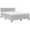vidaXL LED Box Spring Bed Lichtgrijs 140 x 190 cm Fluweel