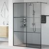 vidaXL Inloop Douche Wand Zwart 140 x 195 cm gehard glas