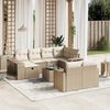 vidaXL 11-delige Tuinset met kussens poly rattan beige