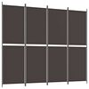 vidaXL Kamerscherm met 4 panelen 200x220 cm stof bruin