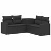 vidaXL Bankstel 5 st Zwart Poly Rattan en Staal