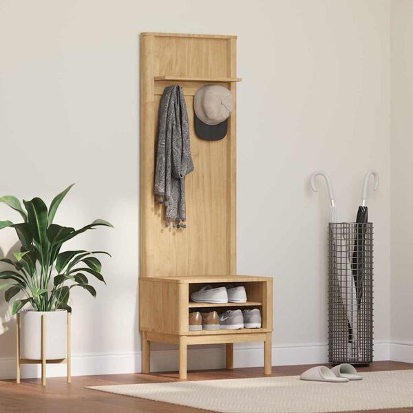 vidaXL Halkast FLORO Wasbruin 50 x 40 x 158 cm Massief grenenhout