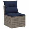 vidaXL Tuin Sofa Set met kussen 9 pcs Grijs en Marineblauw poly rattan