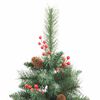 vidaXL Kunstkerstboom met LED -striplichten Groen 240 cm PVC en Metaal