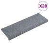 vidaXL Trapmatten Zelfklevend 20 stuks 65x21x4 cm Lichtgrijs Rechthoekige Rand