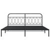 vidaXL Bedframe met hoofdbord metaal zwart 200x200 cm