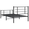 vidaXL Bedframe met hoofd- en voeteneinde metaal zwart 100x190 cm