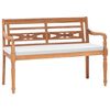 vidaXL Bank Batavia met kussens 120 cm teakhout