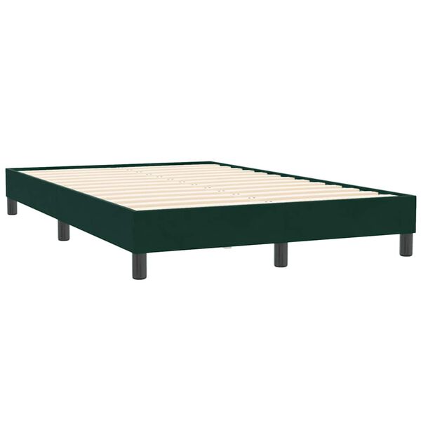 vidaXL Boxspring zonder matras fluweel donkergroen 120x210 cm