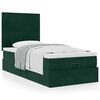 vidaXL Ottoman bed met matrassen 100x200cm fluweel donkergroen