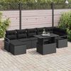 vidaXL Tuin Sofa Set met opslag 8 pcs Zwart Poly riet