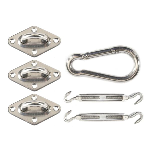 Livin'outdoor Bevestigingsset driehoekig schaduwdoek roestvrij staal