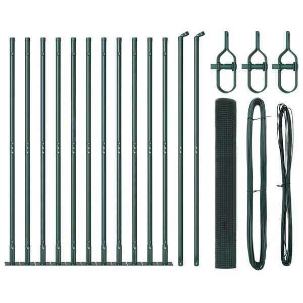 vidaXL Afrasteringspaal Groen 25 x 0,8 m (25 x 25 mm gaas)