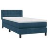 vidaXL Boxspring met matras fluweel donkerblauw 80x220 cm