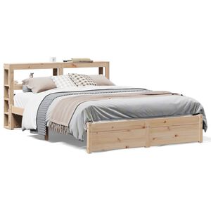 vidaXL Bedframe met hoofdbord massief grenenhout 140x190 cm