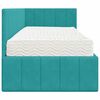vidaXL Hoekbedframe met Matras met hoofdeinde 2 pcs Turquoise Fluweel