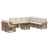 vidaXL Tuinbankenset 10 pcs Beige poly rattan