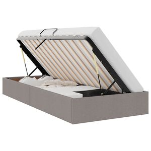 vidaXL Ottoman Bedframe met opslag Taupe 90 x 190 cm Stof