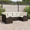 vidaXL Tuin Sofa Set met kussen 6 pcs Bruin Poly Rattan