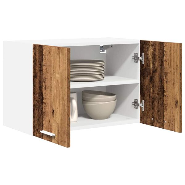 vidaXL Hangkast 2 pcs Oude Hout en Wit 60 x 31 x 40 cm Bewerkt hout