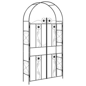 vidaXL Tuin Boog Zwart 115 x 37 x 226 cm Staal