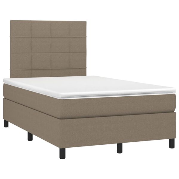 vidaXL Boxspring met matras stof taupe 120x200 cm