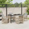 vidaXL Tuin eettafelset 5 pcs Beige poly rattan