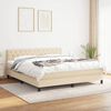 vidaXL Boxspring met matras stof cr&egrave;mekleurig 160x200 cm