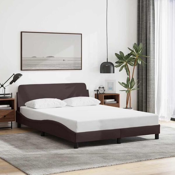 vidaXL Bedframe "Dover" stof donkerbruin 140x190 cm