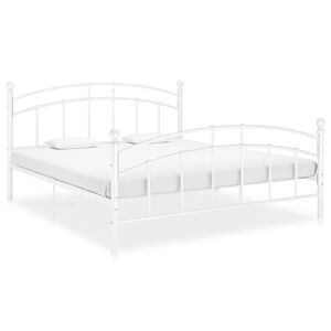 vidaXL Bedframe metaal wit 140x200 cm