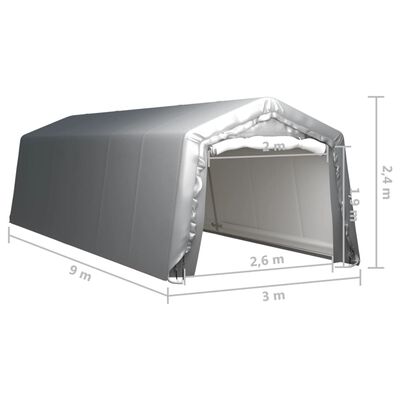 vidaXL Opslagtent 300x900 cm staal grijs