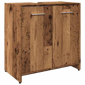 vidaXL Wastafelkast 60x33x60 cm bewerkt hout oud houtkleurig