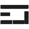 vidaXL Tv-meubelset Wandgemonteerd 7 pcs Zwart Eiken Bewerkt hout
