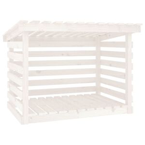 vidaXL Haardhoutrek 108x73x79 cm massief grenenhout wit