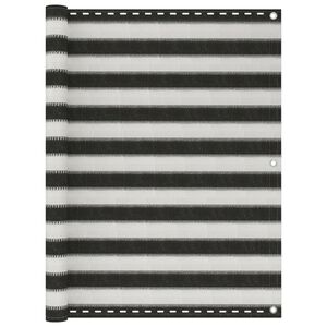 vidaXL Balkonscherm 120x400 cm HDPE antracietkleurig en wit