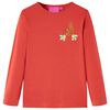 Kindershirt met lange mouwen 128 roodbruin