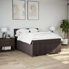 vidaXL Boxspring met matras stof donkerbruin 140x200 cm
