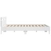 vidaXL Bedframe met hoofdeinde en LED wit 180x200 cm