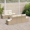 vidaXL Tuin Sofa Set met kussen 6 pcs Beige en Cr&egrave;me poly rattan