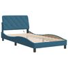 vidaXL Bedframe met LED zonder matras fluweel blauw 100x200 cm