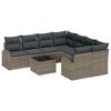 vidaXL Tuin Sofa Set 9 st Grijs poly rattan