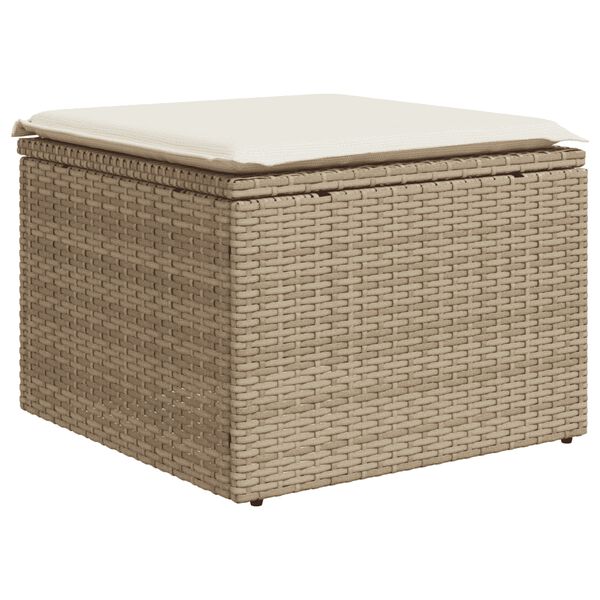 vidaXL 9-delige Loungeset met kussens poly rattan beige