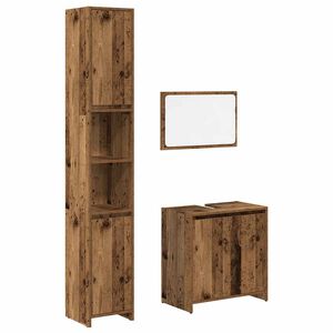 vidaXL 3-delige Badkamermeubelset bewerkt hout oud houtkleurig