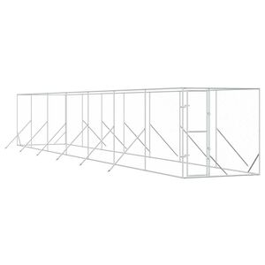 vidaXL Hondenkennel voor buiten 2x14x2 m gegalvaniseerd staal zilver
