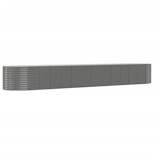 vidaXL Plantenbak 554x100x68 cm gepoedercoat staal grijs