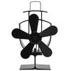 vidaXL Kachelventilator met 5 vinnen zwart