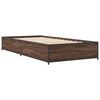 vidaXL Bedframe bewerkt hout en metaal bruin eikenkleurig 75x190 cm