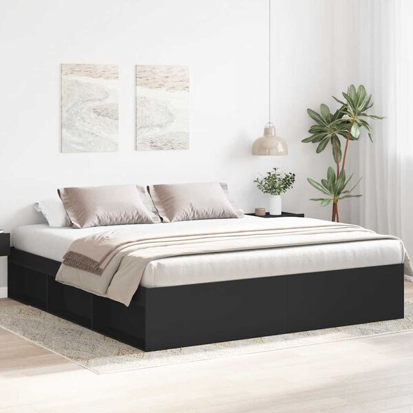vidaXL Bedframe zwart 180x200 cm Super King Size
